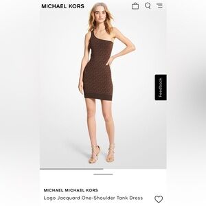 Michael Kors Logo Jacquard One-Shoulder Tank Dress